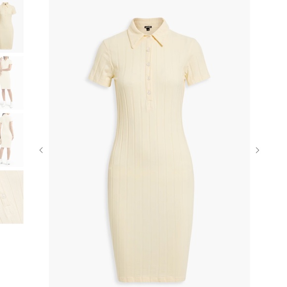 MONROW Ribbed cotton-blend jersey mini dress - Picture 1 of 4